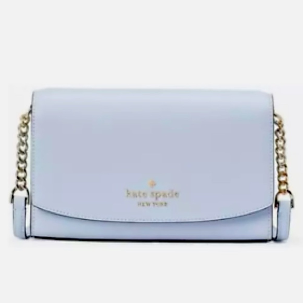 kate spade Light Blue Crossbody Bag with Gold Chain